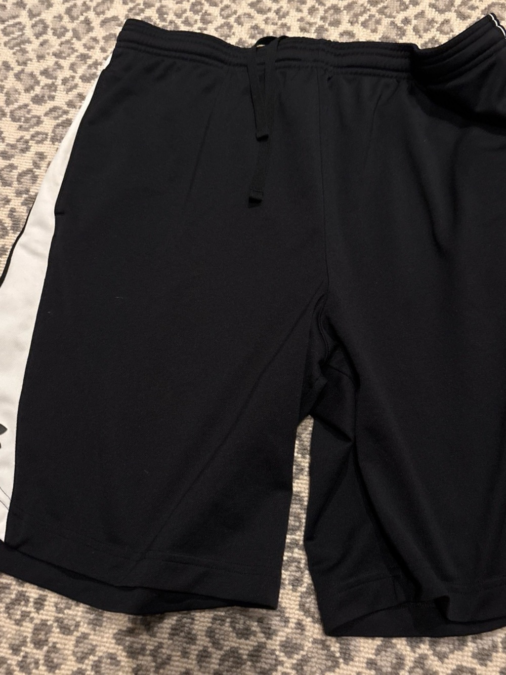 Under Armour Black Athletic Shorts with White Side Stripe